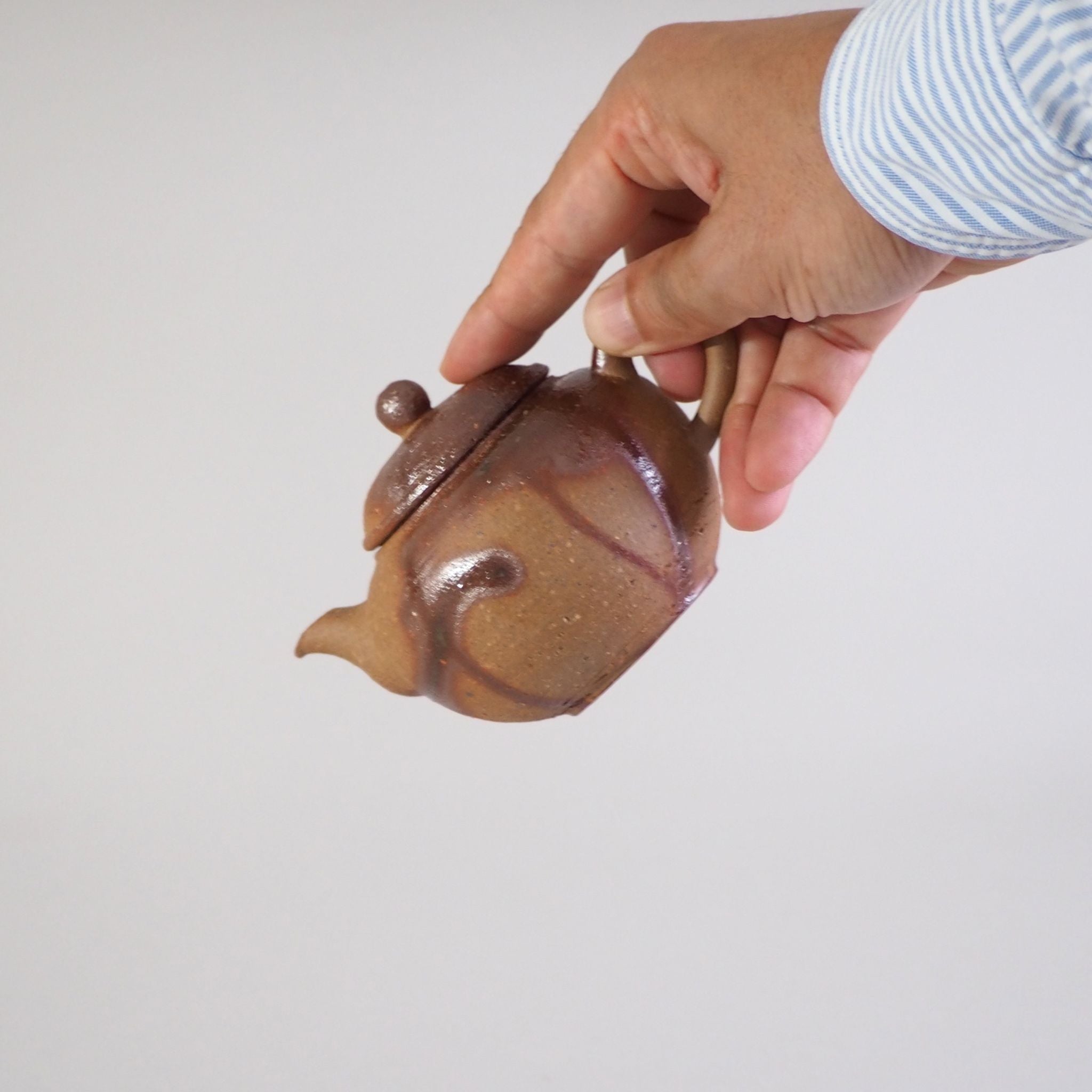 備前焼 森一朗工房作 緋襷急須 [東山堂煎茶器店 オンラインショップ