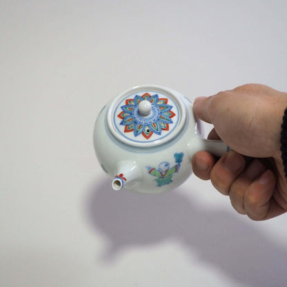 京焼　昭阿弥作　淡彩唐子横手急須　200ml