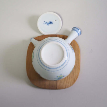 京焼　昭阿弥作　淡彩唐子横手急須　200ml