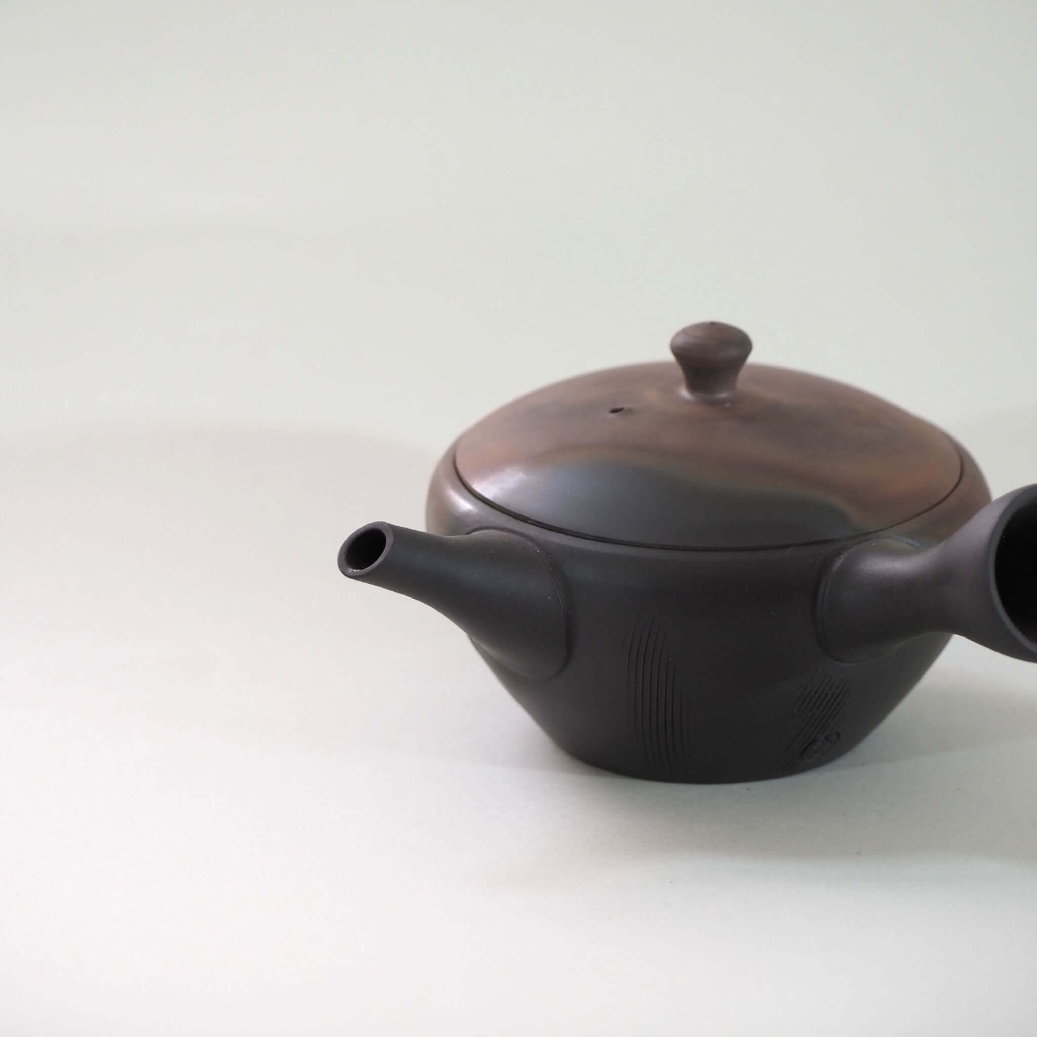常滑燒玉光陶園窯變扁圓茶壺[東山堂日本茶具專賣店網上商店] – 煎茶