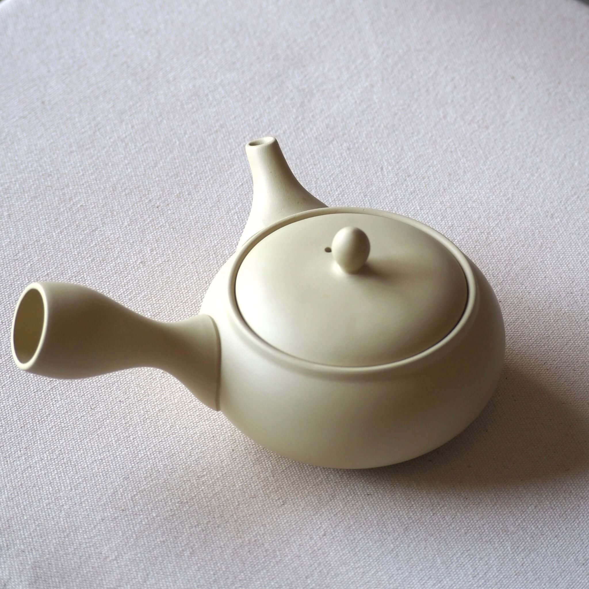 常滑烧平丸白茶壶日本绿茶茶壶– 煎茶中国茶台湾茶向け日本の急須/茶壺 