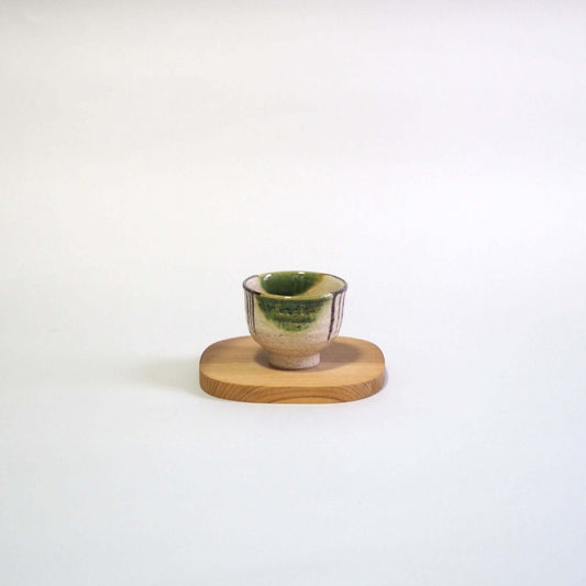 赤津焼　麦仙作　織部煎茶杯 50ml