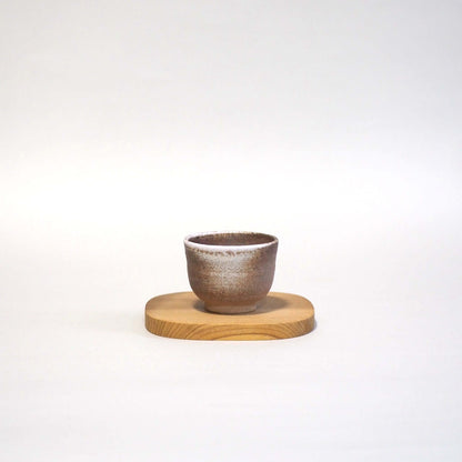 信乐烧，曹洞园出品，煎茶杯，窑烧浅紫色B，60毫升