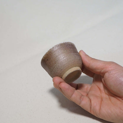 信乐烧，曹洞园出品，煎茶杯，窑烧浅紫色B，60毫升