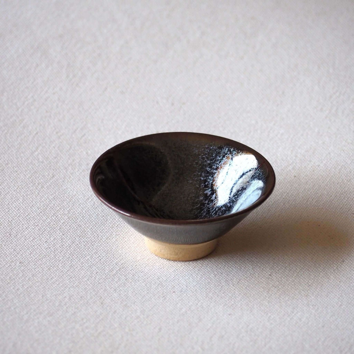 Kyoyaki Tenmoku-glazed teacup B