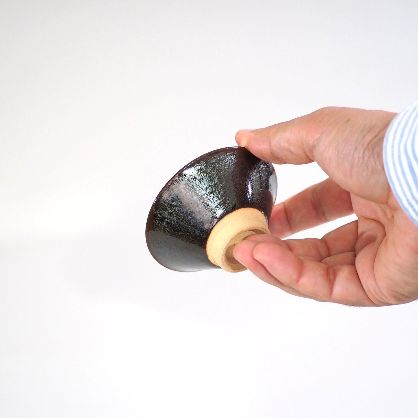 Kyoware Sekiun kiln Tenmoku-glazed teacup B (50ml)