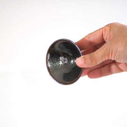 Kyoware Sekiun kiln Tenmoku-glazed teacup B (50ml)