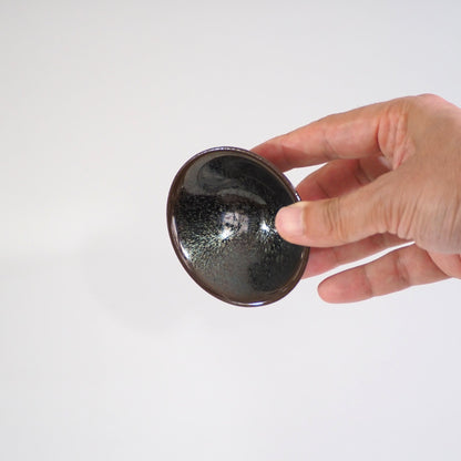 Kyoware Sekiun kiln Tenmoku glaze tea cup A (50ml)