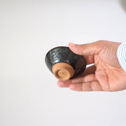 Kyoware Sekiun kiln Tenmoku glaze tea cup A (50ml)