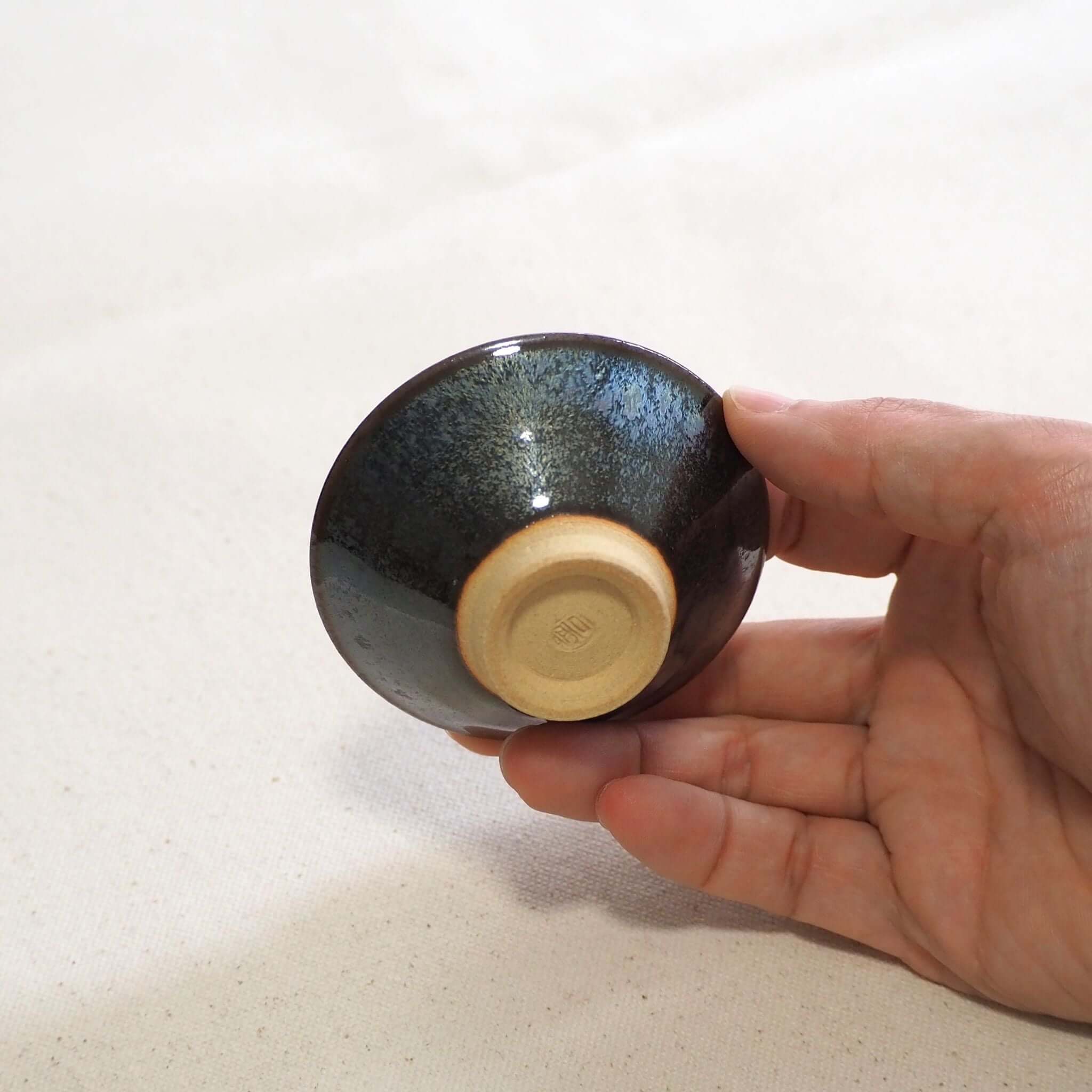 水芙蓉　中国　柿釉　天目茶碗　仕覆・時代箱付　M　R9034 tenmoku_8.jpg
