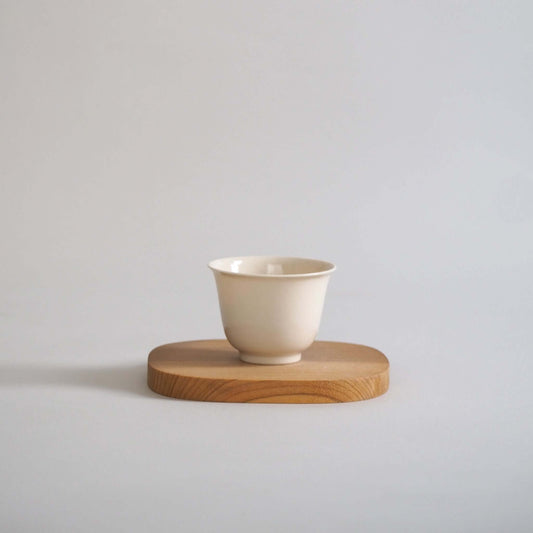 京都柴田窯の中国茶・台湾茶向け白磁茶杯の正面画像